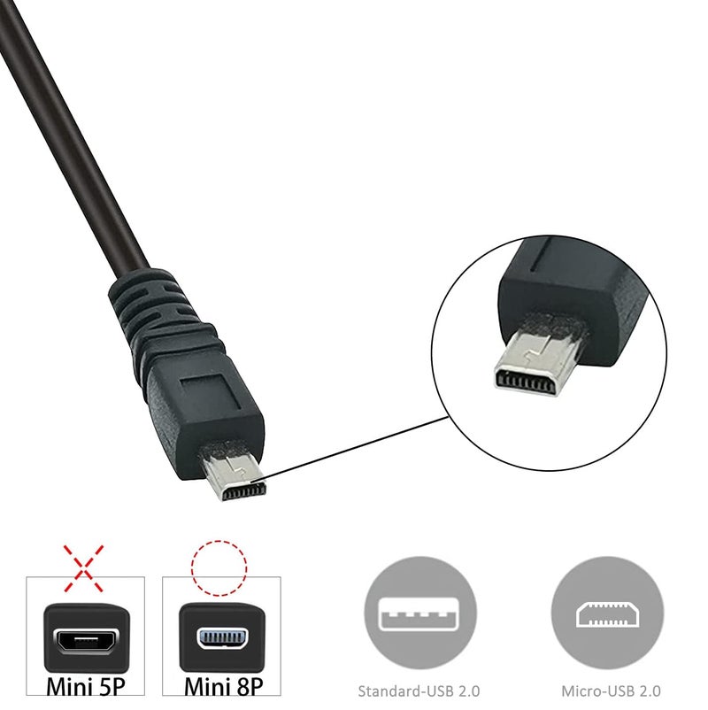 AlyKets USB 2.0 Cable Replacement UC-E6 Data Photo Transfer Cord for Nikon DSLR SLR Camera D3300 D750 D5300 D7200 D3200, Coolpix B500 L340 L32 L29 L31 A10 A300 A100 Camera Cable (5Ft) - Image 4